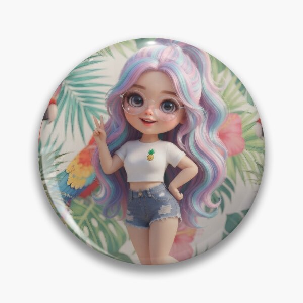 Item preview, Cute Chibi Girl Tropical Vibe designed and sold by Azurart2.