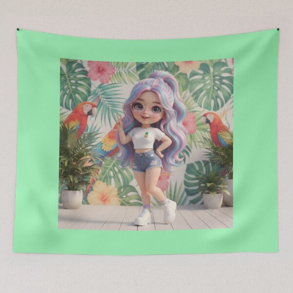 Item preview, Cute Chibi Girl Tropical Vibe designed and sold by Azurart2.