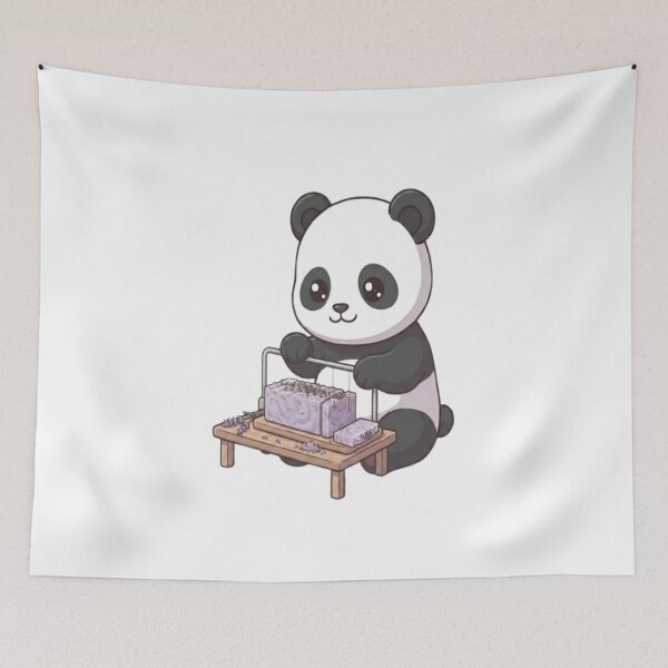 Item preview, Cute Panda Cutting Lavender Soap designed and sold by Ella_Sketch.