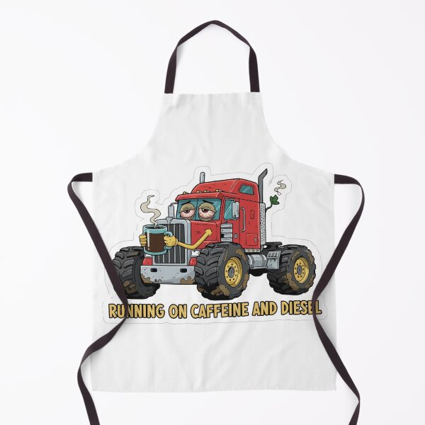 Item preview, "Running On Caffeine And Diesel" Funny Trucker Graphic - Exhausted Semi Truck Art - Blue Collar Mechanic Humor designed and sold by BestChoiceService.