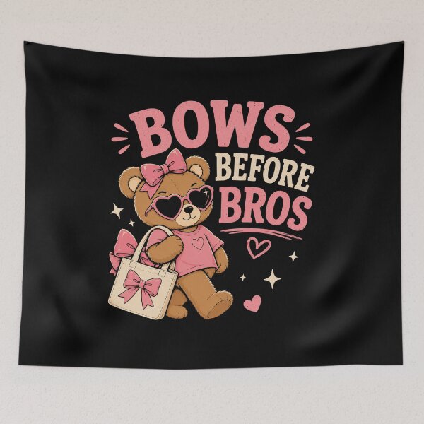 Item preview, Bear with Bows Bows Before Bros Funny Coquette Teddy Bear designed and sold by AMICO77.