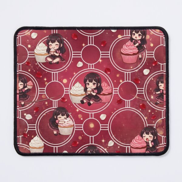 Item preview, Cute Chibi Girl with Cupcakes Kawaii Pastel Aesthetic Pattern designed and sold by Azurart2.