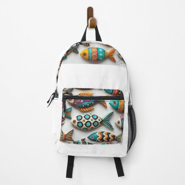 Item preview, Folk art fish pattern designed and sold by IvaiAna.