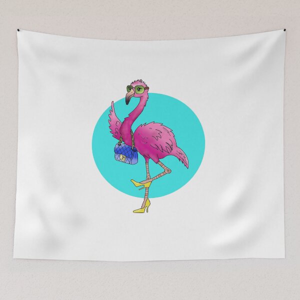 Item preview, Chic Pink Flamingo Pop Art Illustration designed and sold by TinyPawDesigns.