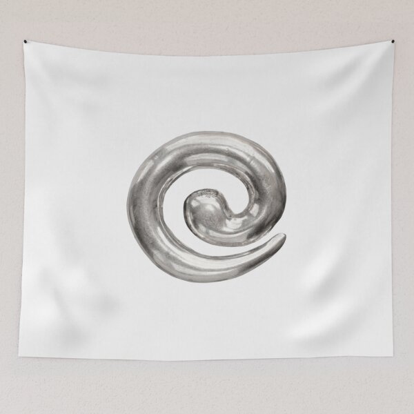 Item preview, Abstract Silver Spiral Symbol | Minimal Y2K Metallic Swirl Aesthetic designed and sold by destelloacido.
