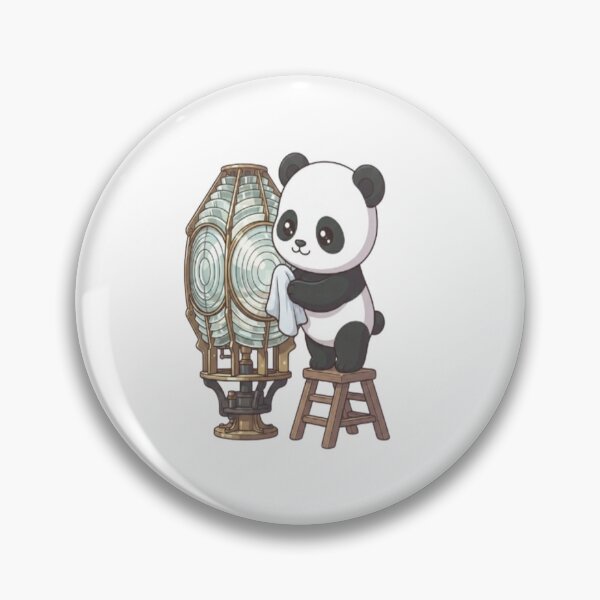 Item preview, Cute Panda Cleaning Lighthouse Lens designed and sold by Ella_Sketch.
