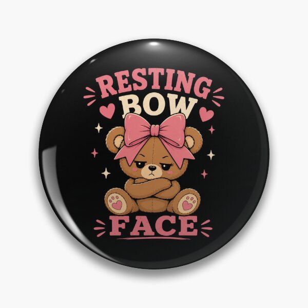 Item preview, Bear with Bows Resting Bow Face Funny Coquette Teddy Bear designed and sold by AMICO77.