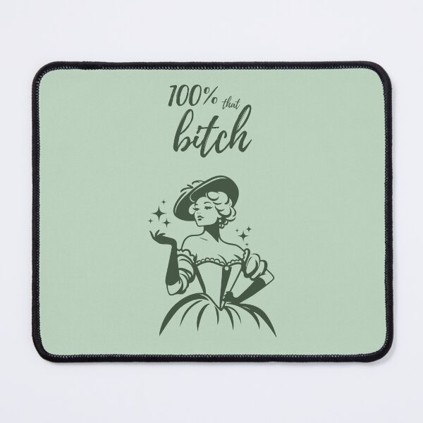 Item preview, "100% that Bitch" Green Aesthetic Sassy Vintage Victorian Art Quote, Positive Affirmations, Girlypop Prints, Cozy Home Decor designed and sold by SpringTeaDesigns.