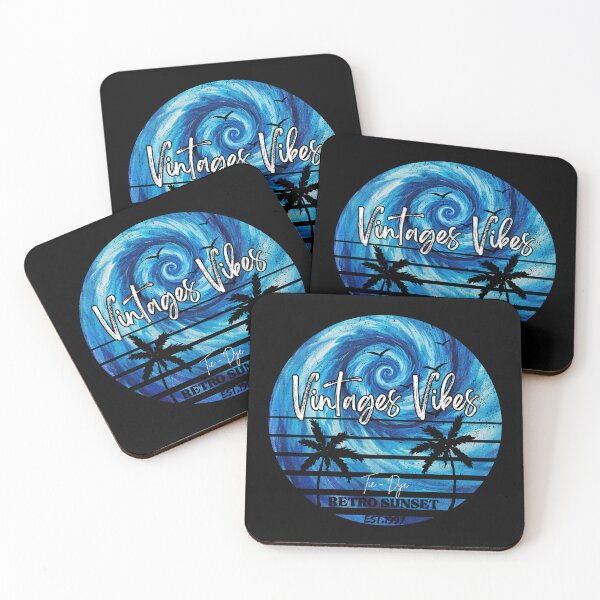 Item preview, Vintage Vibes Retro Sunset Blue Tie Dye Palm Trees designed and sold by Vintages Vibes.