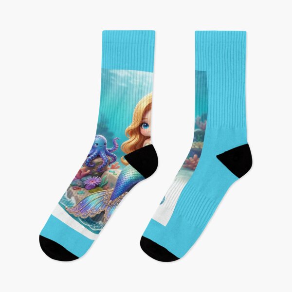 Item preview, Magical Mermaid and Ocean Friends in Coral Reef Illustration designed and sold by Azurart2.