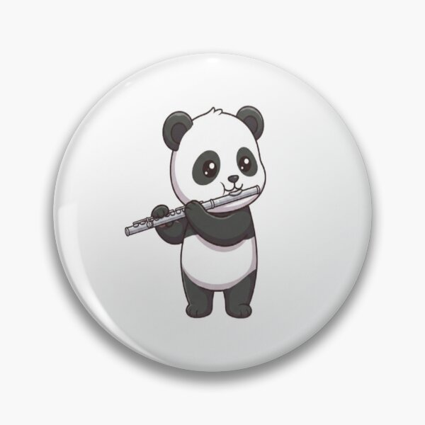 Item preview, Cute Panda Playing Silver Flute designed and sold by Ella_Sketch.