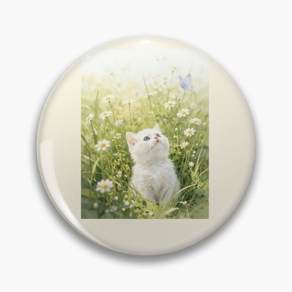 Item preview, Little Dreamer | White Kitten & Butterfly Watercolor designed and sold by BCapybara.