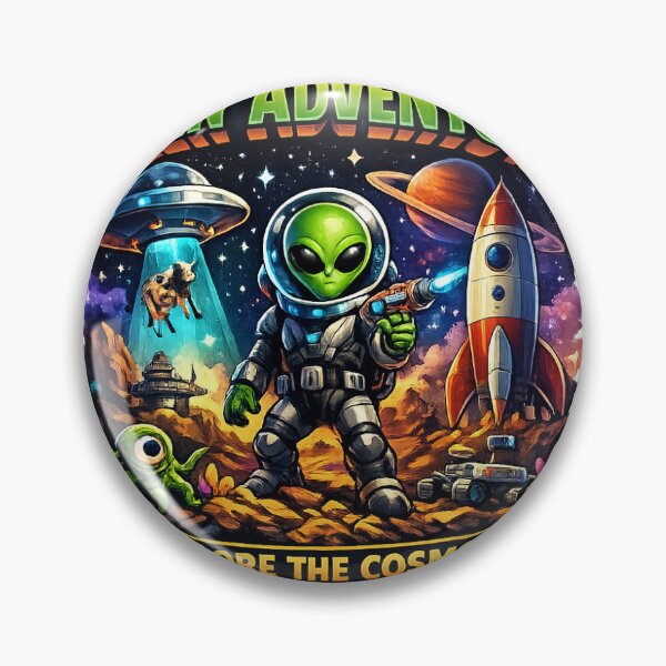Item preview, Alien Adventure – Explore the Cosmos | Cute Retro Sci-Fi Astronaut Sticker designed and sold by ByLariStudio27.