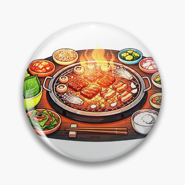 Item preview, Cute Korean BBQ Feast Sticker | KBBQ Food Lover Gift designed and sold by Mathias Yakubu Design.