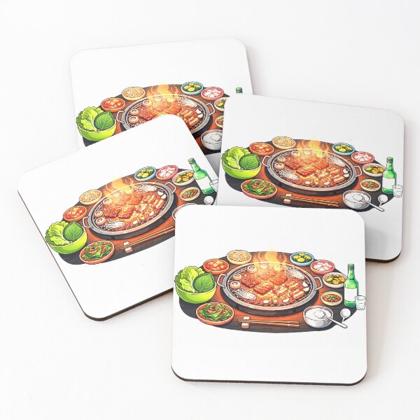 Item preview, Cute Korean BBQ Feast Sticker | KBBQ Food Lover Gift designed and sold by Mathias Yakubu Design.
