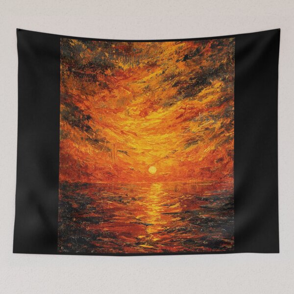 Item preview, Ember Horizon Sunset Painting designed and sold by Edge Of The Easel.