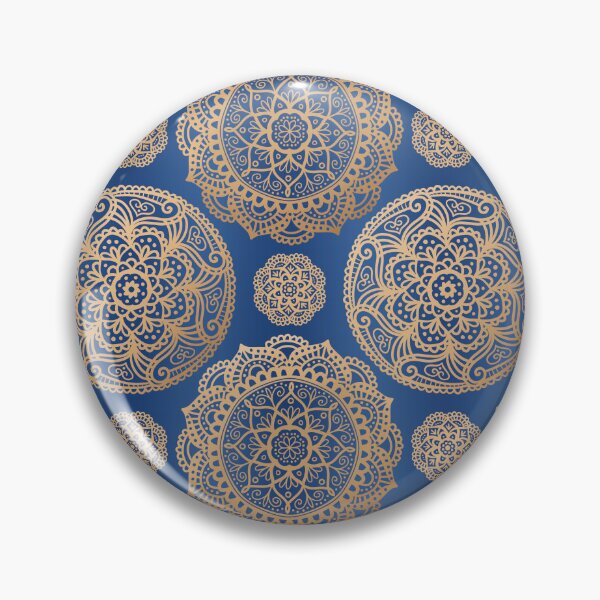 Item preview, Blue Gold Mandala Pattern designed and sold by Julie Erin Designs.