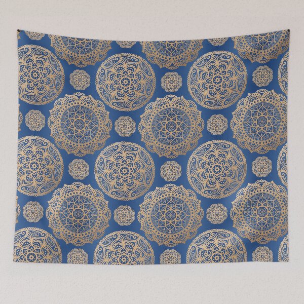 Item preview, Blue Gold Mandala Pattern designed and sold by Julie Erin Designs.