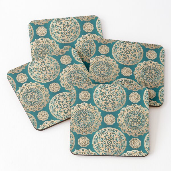 Item preview, Green Gold Mandala Pattern designed and sold by Julie Erin Designs.