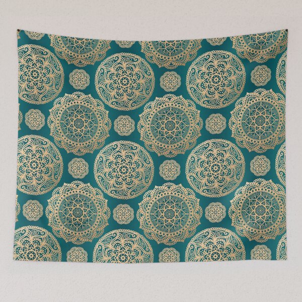 Item preview, Green Gold Mandala Pattern designed and sold by Julie Erin Designs.