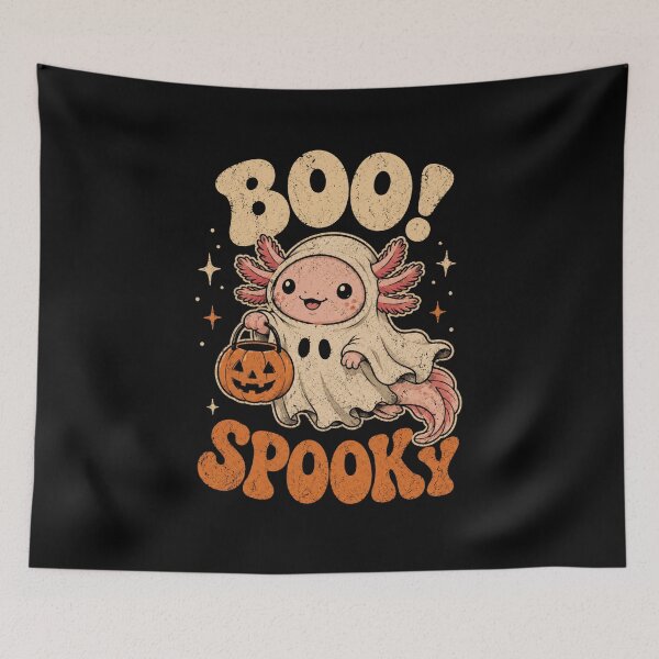 Item preview, Funny Boo Spooky Axolotl Ghost Cute Halloween Kawaii Amphibian Vintage designed and sold by ZAKE-store.