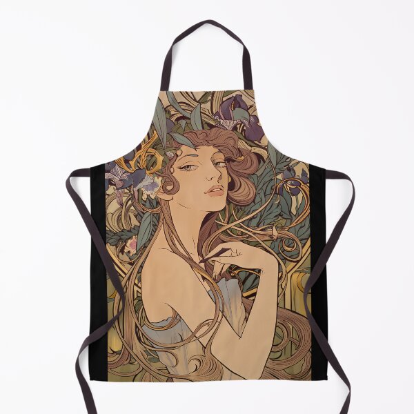 Item preview, ​Art Nouveau Elegant Woman Portrait with Irises designed and sold by jo-e-basta.