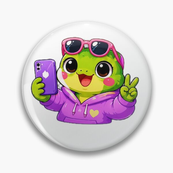 Item preview, Kawaii Frog Selfie Sticker designed and sold by DailyDoodlesBySumbul.