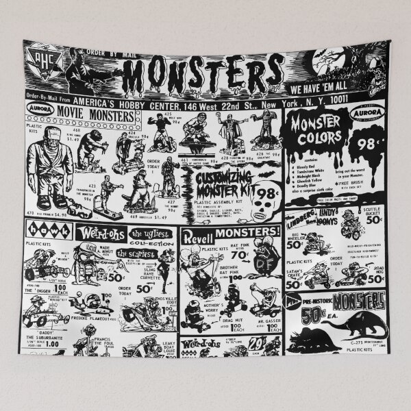 Item preview, Intage Monsters Ad for dark Shirt designed and sold by Scott Banks.