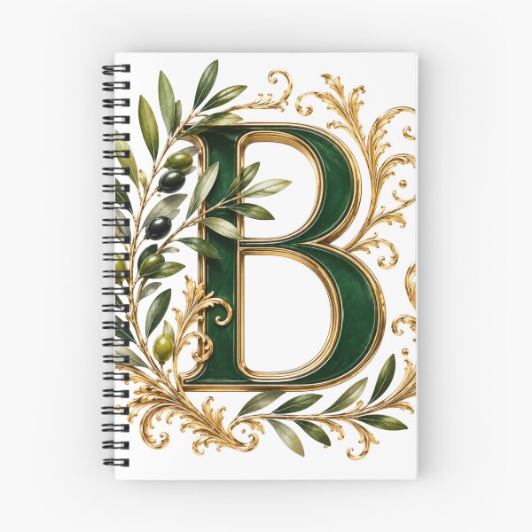 Item preview, Elegant Letter B Monogram with Olive Branches & Gold Botanical Design | Luxury Green Floral Initial designed and sold by MoodLay.