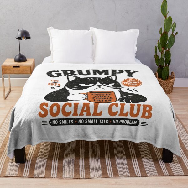 Item preview, Funny Grumpy Cat Social Club Coffee Lover Vintage Feline Humor Design designed and sold by ZAKE-store.