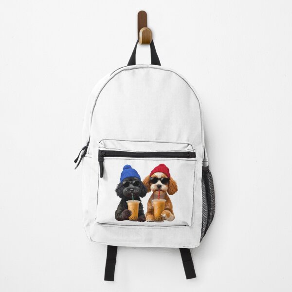 Item preview, Hipster Toy Poodles Drinking Boba Tea | Cute Black & Parti Poodle Dog Lover Design designed and sold by Fredster1966.