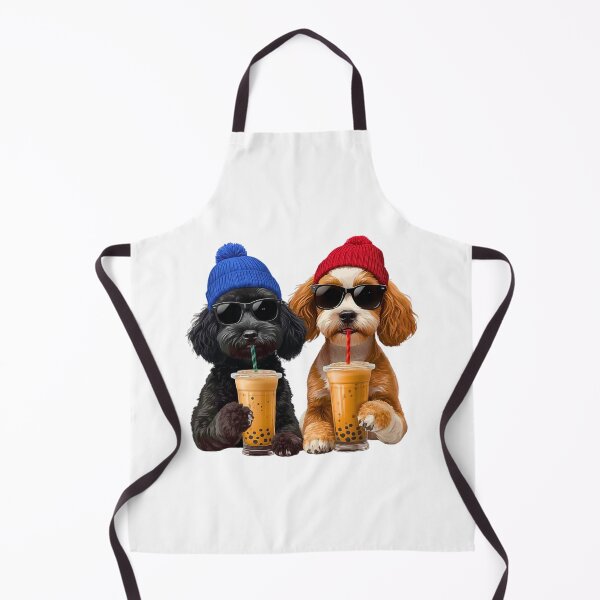 Item preview, Hipster Toy Poodles Drinking Boba Tea | Cute Black & Parti Poodle Dog Lover Design designed and sold by Fredster1966.
