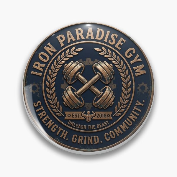 Item preview, Iron Paradise Gym Vintage Bodybuilding Emblem designed and sold by JeevanStickers.