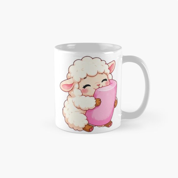 Item preview, Kawaii Lamb Pink Mug designed and sold by DailyDoodlesBySumbul.