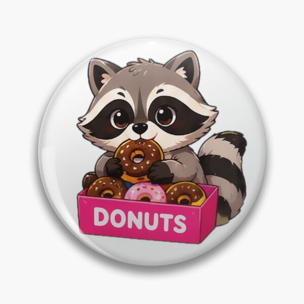 Item preview, Kawaii Donut Raccoon designed and sold by DailyDoodlesBySumbul.
