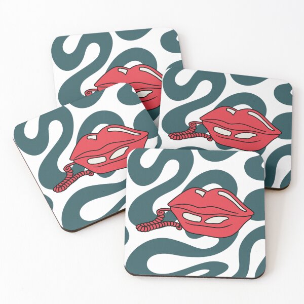 Item preview, Lip-Shaped Corded Phone Pop Art designed and sold by mirrorpopshop.