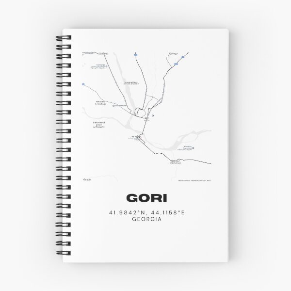 Item preview, Gori Georgia Minimalist City Map with Coordinates | Black and White Street Map Art designed and sold by RM-Journey.