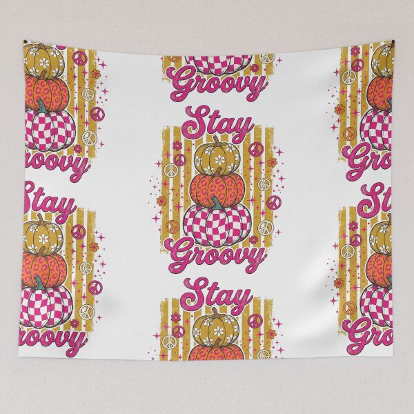 Item preview, Stay Groovy Retro Peace Pumpkin designed and sold by hidetheyasin.