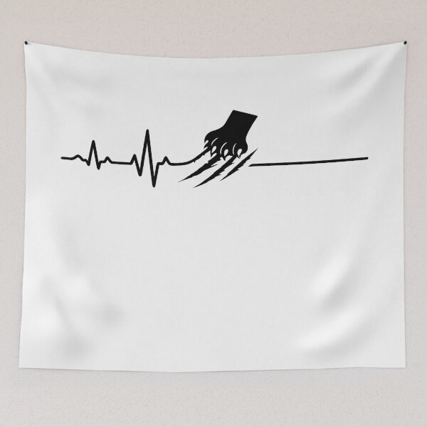Item preview, ❤️ HEARTBEAT COLLECITON ❤️ - Heartbeat Cat - Interrupted by cat's claws designed and sold by WheelieGdArt.