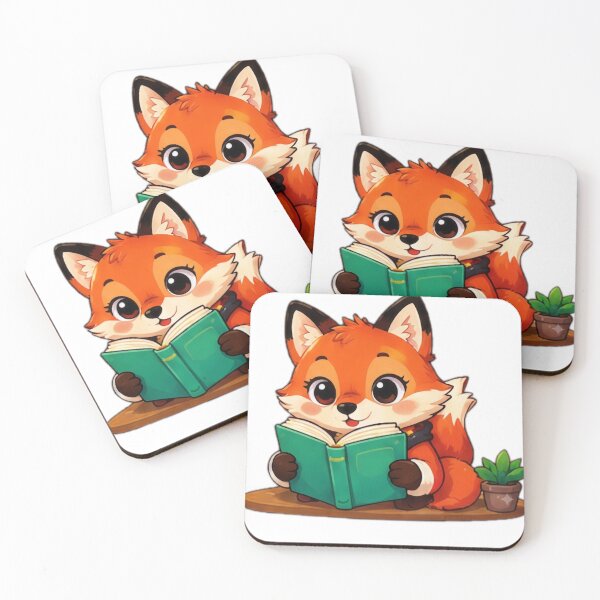 Item preview, Kawaii Reading Fox designed and sold by DailyDoodlesBySumbul.