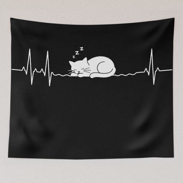 Item preview, ❤️ HEARTBEAT COLLECITON ❤️ - Heartbeat Cat - Interrupted by Cat Nap - for dark backgrounds designed and sold by WheelieGdArt.