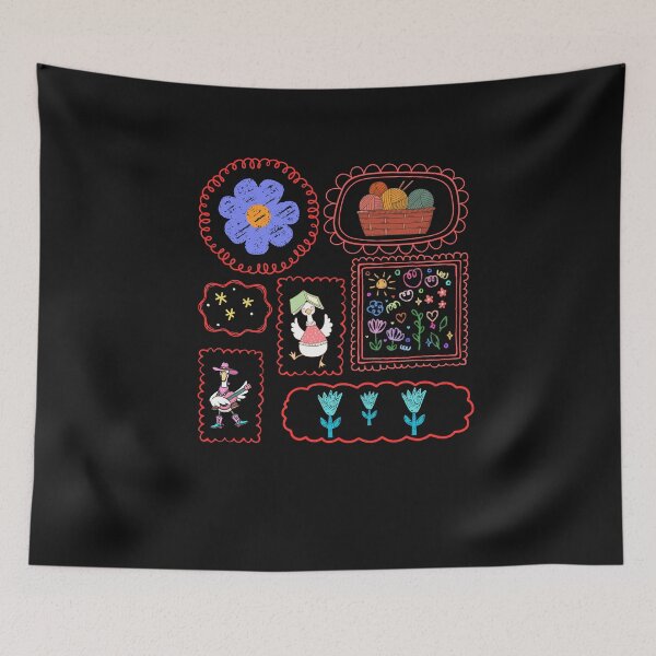 Item preview, Vintage Flowers and Goose Doodle Frames Graphic designed and sold by MKTreasures.