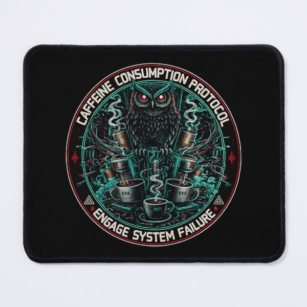 Item preview, Caffeine Consumption Protocol | Funny Owl Coffee Addict Humor designed and sold by Cree8if.