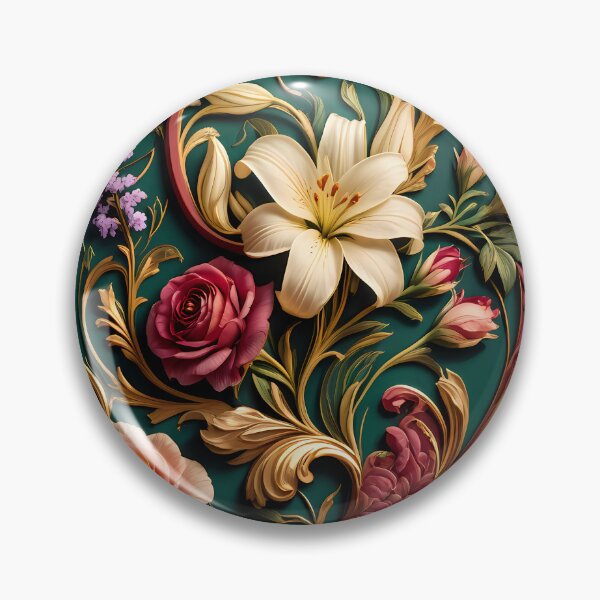 Item preview, Luxury Art Nouveau Floral Pattern with Roses and Lilies designed and sold by jo-e-basta.