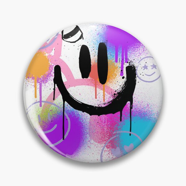 Item preview, Neon Graffiti Smiley Face Streetwear Art designed and sold by AhmadAnnaPrints.
