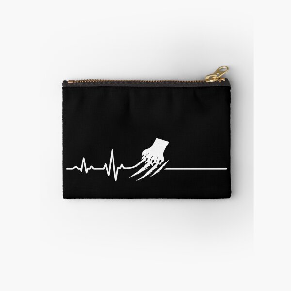 Item preview, ❤️ HEARTBEAT COLLECITON ❤️ - Heartbeat Cat - Interrupted by cat's claws ... - for dark colors designed and sold by WheelieGdArt.