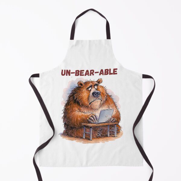Item preview, Un-Bear-Able Funny Stressed Bear Laptop Puns designed and sold by KreativKulture.