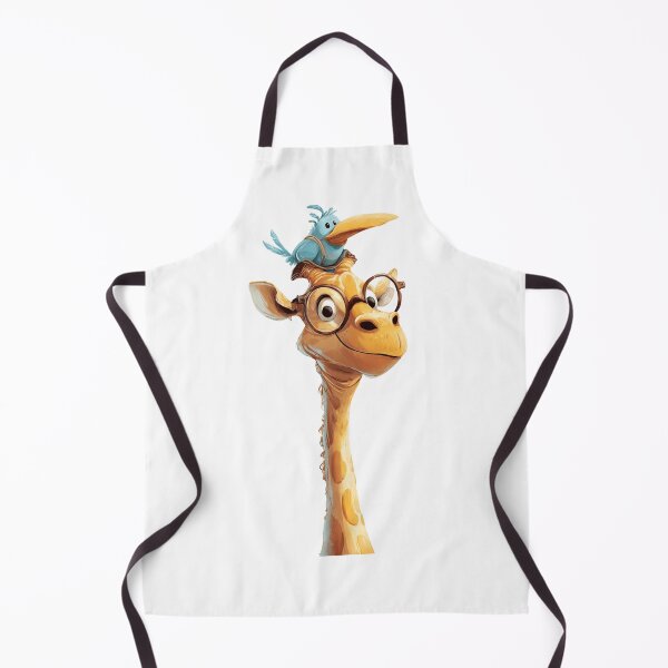 Item preview, Giraffe with glasses and a little blue bird on its head designed and sold by norachiang.