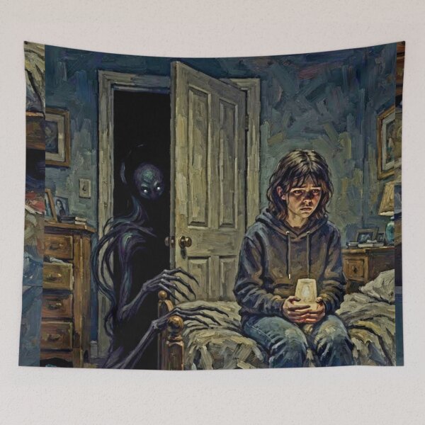 Item preview, The Bogeyman Is Real Retro Supernatural Horror Tribute Art Poster designed and sold by Art's Diner.