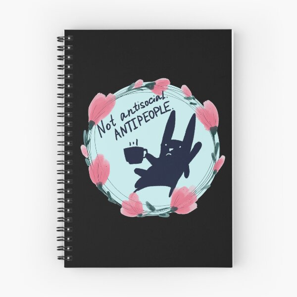 Item preview, Not Antisocial Antipeople Funny Coffee Bunny Floral Art designed and sold by ArtbyLanaN.